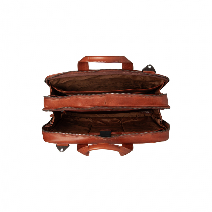 Geanta de laptop din piele naturala, The Chesterfield Brand, Iseo 15 inch, Maro coniac [6]