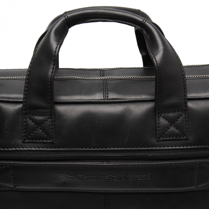 Geanta de laptop din piele naturala, The Chesterfield Brand, Iseo 15 inch, Negru [2]