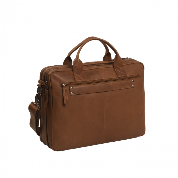 Geanta de laptop din piele naturala, The Chesterfield Brand, Jackson 15.6 inch, Maro coniac [7]