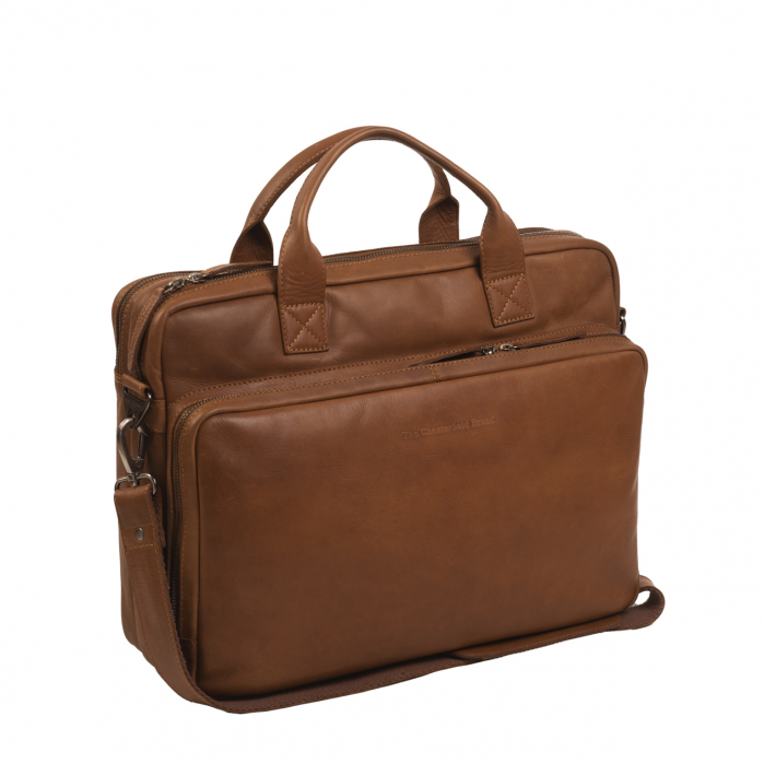 Geanta de laptop din piele naturala, The Chesterfield Brand, Jackson 15.6 inch, Maro coniac [2]