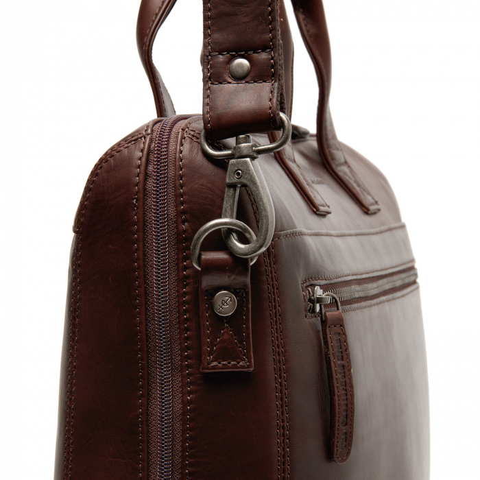 Geanta de laptop din piele naturala, The Chesterfield Brand, Levanto 14 inch, Maro inchis [3]