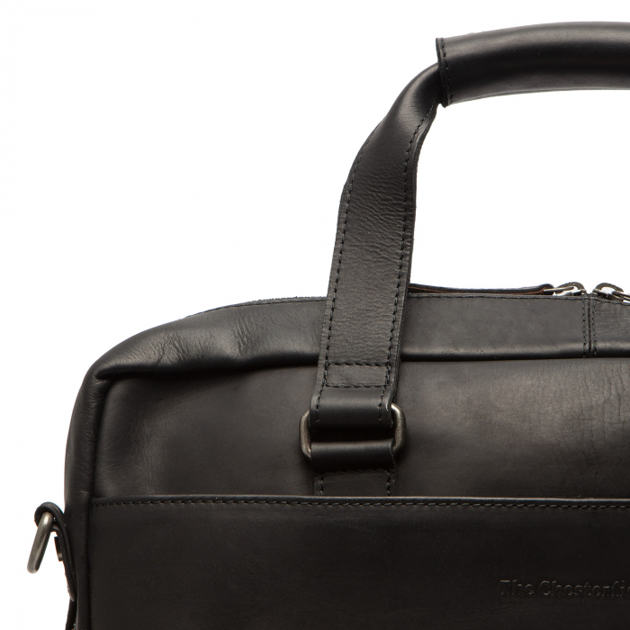 Geanta de laptop din piele naturala, The Chesterfield Brand, Manhattan 15 inch, Negru [4]