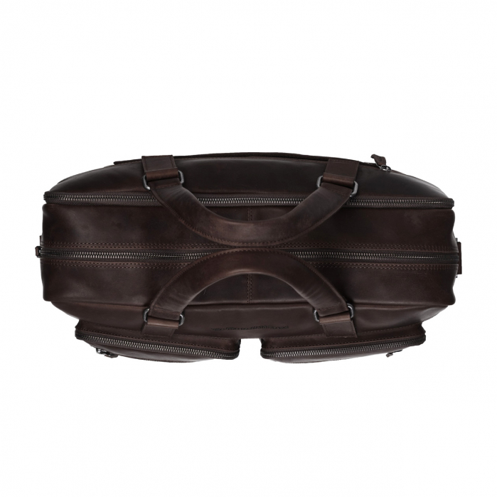 Geanta de laptop din piele naturala, The Chesterfield Brand, Misha 17 inch, Maro inchis [4]