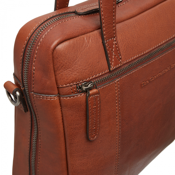 Geanta de laptop din piele naturala, The Chesterfield Brand, Puglia 14 inch, Maro coniac [6]