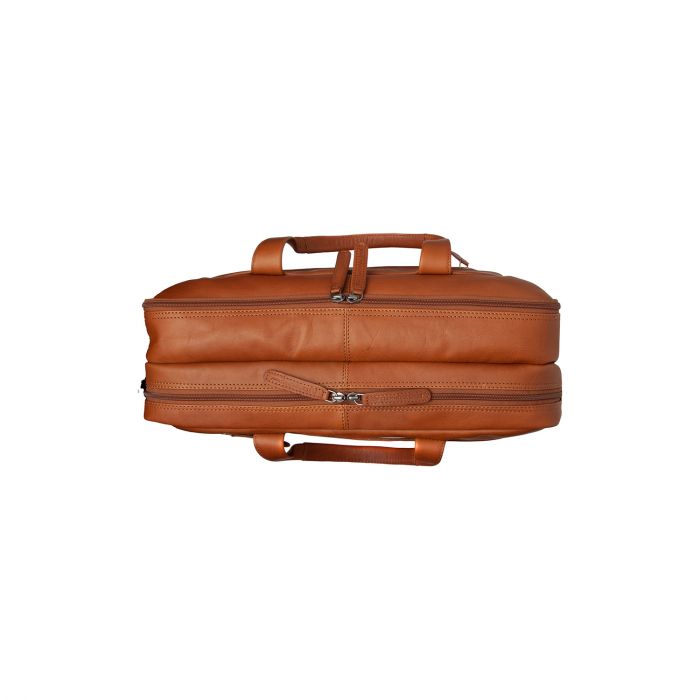 Geanta de laptop din piele naturala, The Chesterfield Brand, Ryan 17 inch, Maro coniac [4]