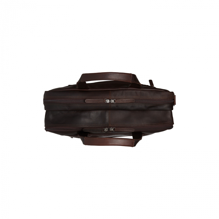 Geanta de laptop din piele naturala, The Chesterfield Brand, Ryan 17 inch, Maro inchis [5]