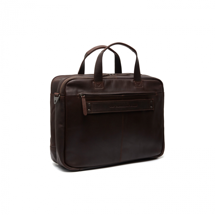 Geanta de laptop din piele naturala, The Chesterfield Brand, Ryan 17 inch, Maro inchis [7]