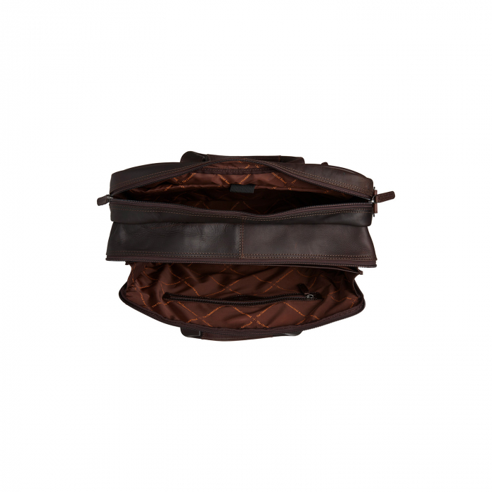 Geanta de laptop din piele naturala, The Chesterfield Brand, Ryan 17 inch, Maro inchis [3]