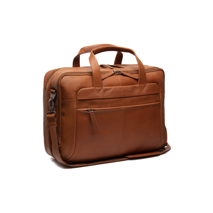Geanta de laptop din piele naturala, The Chesterfield Brand, Ryan 17 inch, Maro coniac [3]