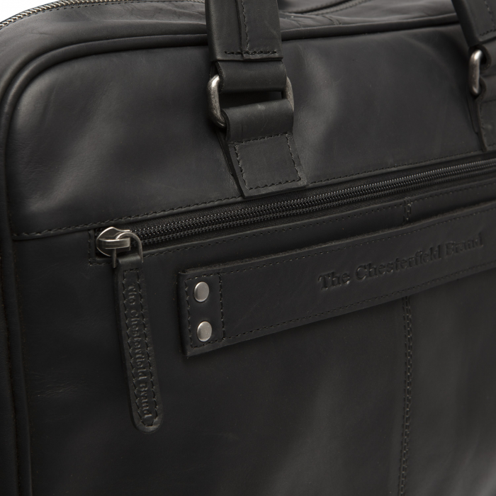 Geanta pentru laptop de 15 inch, din piele naturala, The Chesterfield Brand, Singapore, Negru [5]