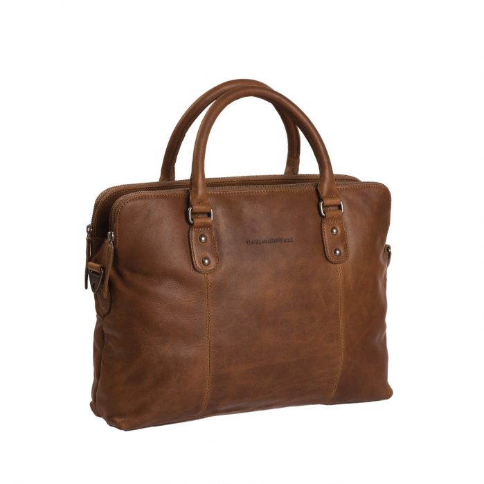Geanta de laptop din piele naturala, The Chesterfield Brand, Stephanie, 15.4 inch, Maro coniac [2]