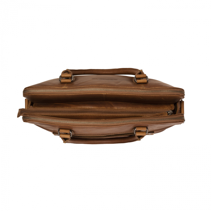 Geanta de laptop din piele naturala, The Chesterfield Brand, Stephanie, 15.4 inch, Maro coniac [4]