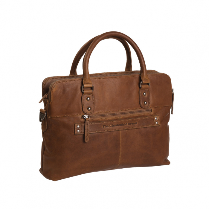 Geanta de laptop din piele naturala, The Chesterfield Brand, Stephanie, 15.4 inch, Maro coniac [6]