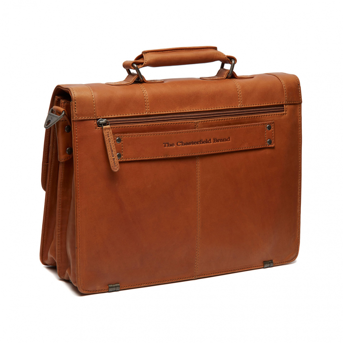 Geanta de laptop din piele naturala, The Chesterfield Brand, Stuttgart 14 inch, Maro coniac [5]