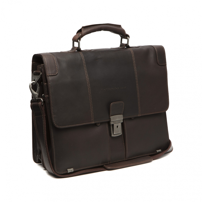 Geanta de laptop, din piele naturala, The Chesterfield Brand, Stuttgart 14 inch, Maro inchis [3]
