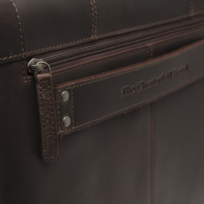 Geanta de laptop, din piele naturala, The Chesterfield Brand, Stuttgart 14 inch, Maro inchis [6]