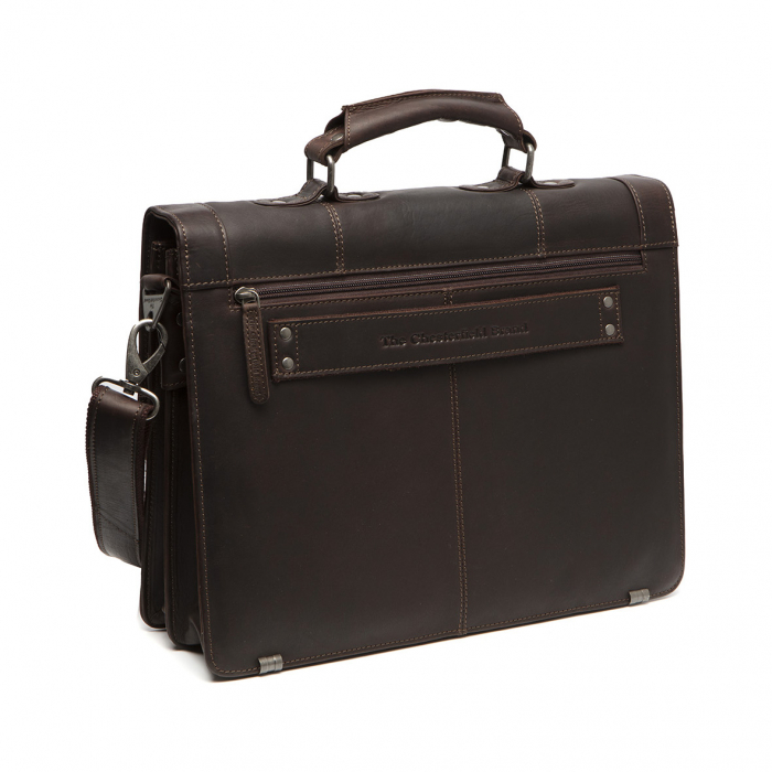 Geanta de laptop, din piele naturala, The Chesterfield Brand, Stuttgart 14 inch, Maro inchis [7]