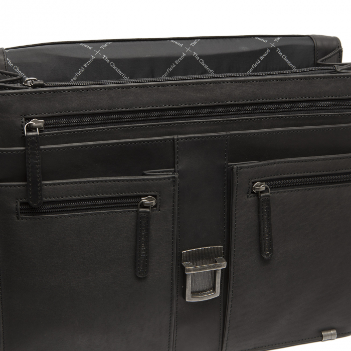 Geanta de laptop, din piele naturala, The Chesterfield Brand, Stuttgart 14 inch, Negru [3]