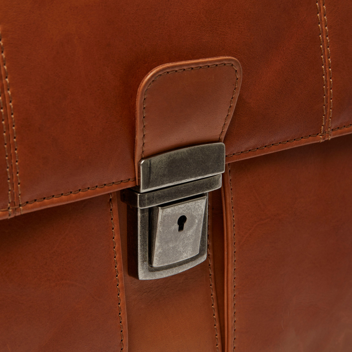 Geanta de laptop din piele naturala, The Chesterfield Brand, Stuttgart 14 inch, Maro coniac [3]