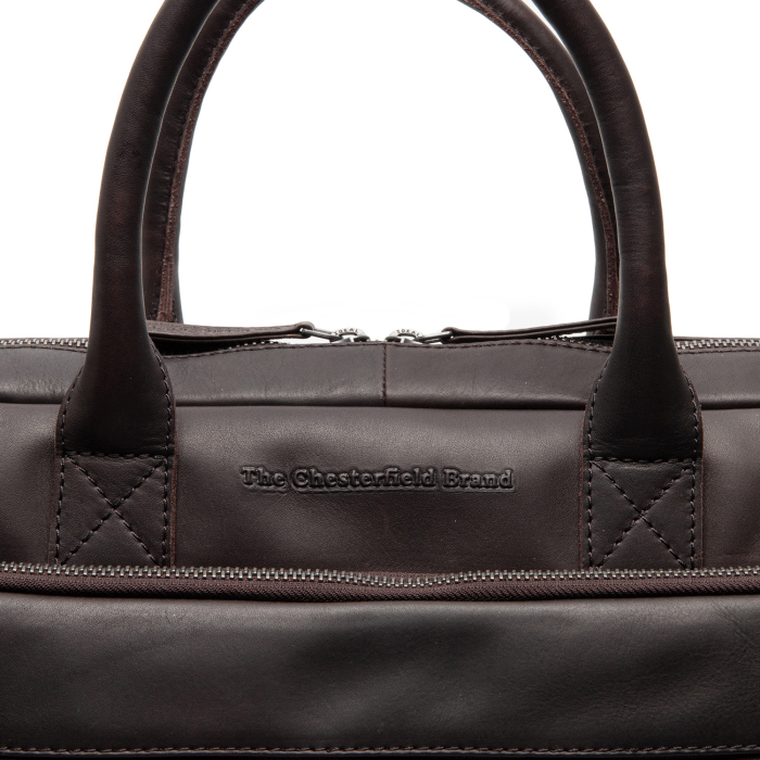 Geanta de laptop din piele naturala, The Chesterfield Brand, Tacama 16 inch, Maro inchis [5]