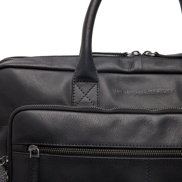 Geanta de laptop din piele naturala, The Chesterfield Brand, Tacama 16 inch, Negru [5]