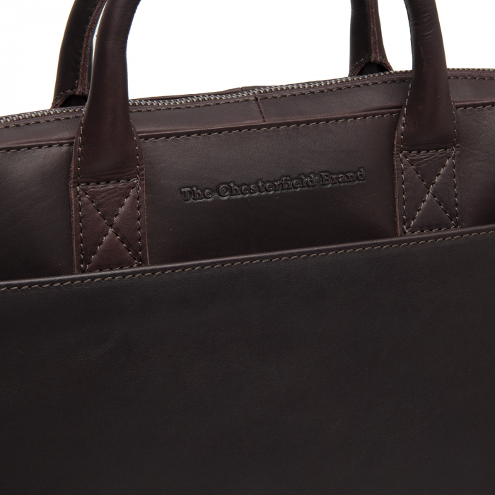 Geanta de laptop din piele naturala, The Chesterfield Brand, Tilbury,14 inch, Maro inchis [5]