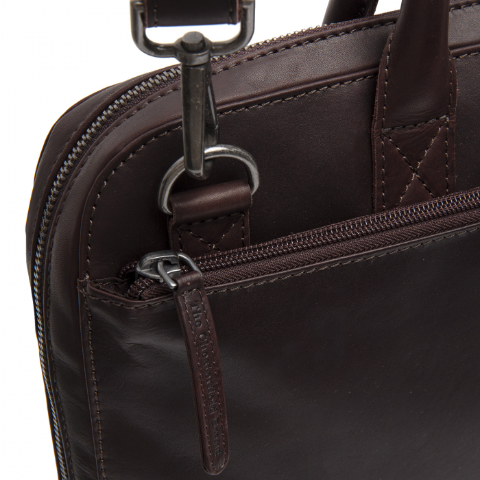 Geanta de laptop din piele naturala, The Chesterfield Brand, Tilbury,14 inch, Maro inchis [6]