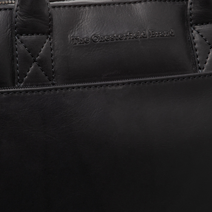 Geanta de laptop din piele naturala, The Chesterfield Brand, Tilbury,14 inch, Negru [3]