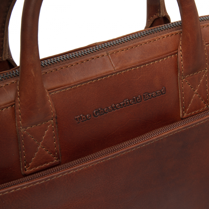 Geanta de laptop din piele naturala, The Chesterfield Brand, Tilbury,14 inch, Maro coniac [2]