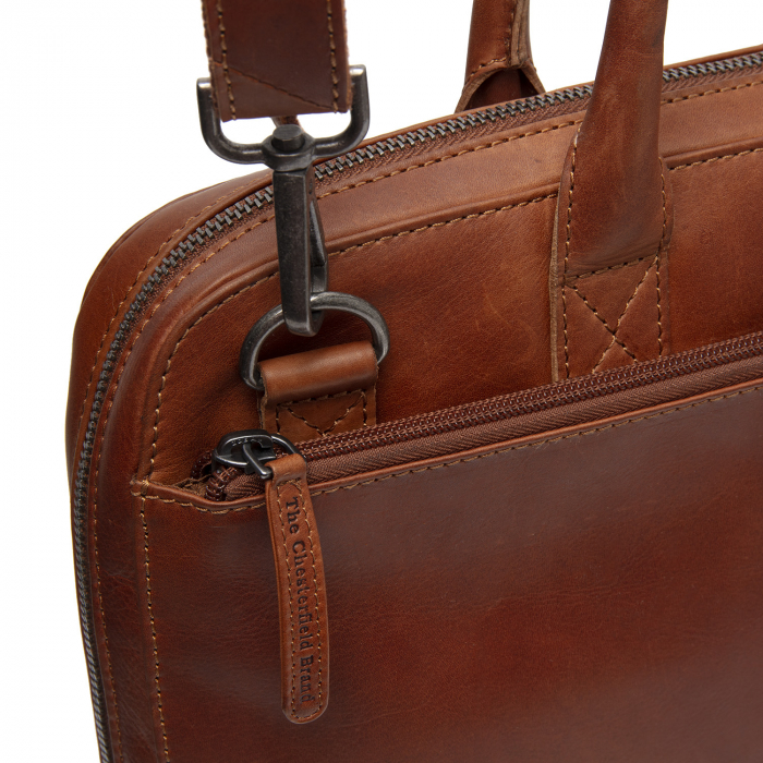 Geanta de laptop din piele naturala, The Chesterfield Brand, Tilbury,14 inch, Maro coniac [5]