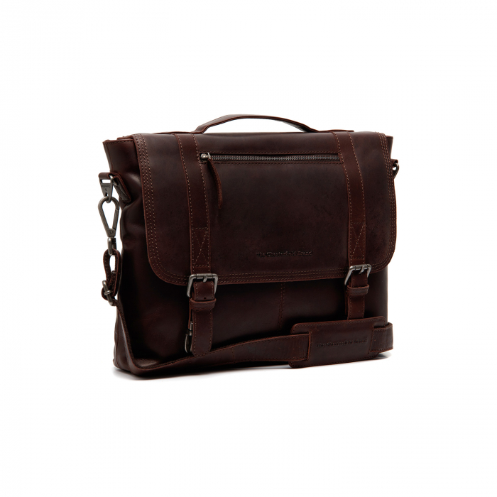 Geanta de laptop din piele naturala, The Chesterfield Brand, Veneto 14 inch, Maro inchis [1]