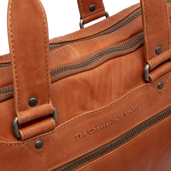 Geanta de laptop Montara din piele naturala, The Chesterfield Brand - Maro coniac [5]