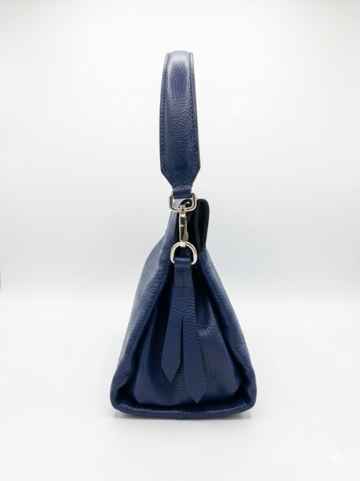 Geanta de mana si umar Massimo Castelli, piele naturala, Bleumarin [2]