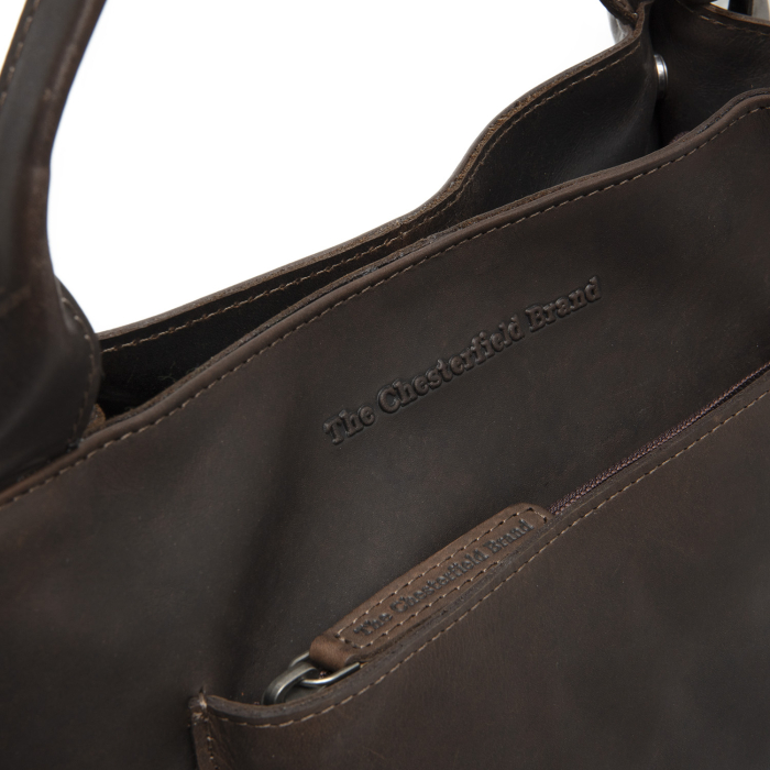 Geanta de mana si umar Tenara din piele naturala, The Chesterfield Brand - Maro inchis [4]