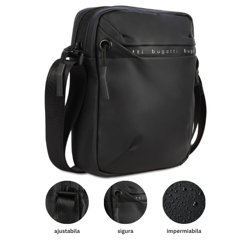 Geanta de umar crossbody, bugatti, seria Blanc Delight, Negru [2]