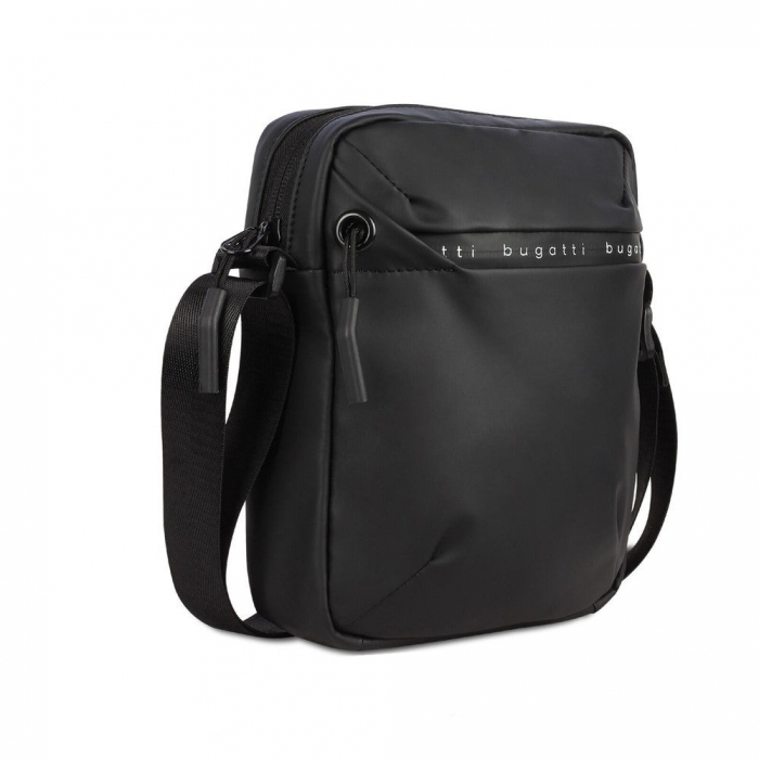 Bugatti Borsa A Tracolla Piccola Uomo Donna, In Nylon, Leggera, Nera