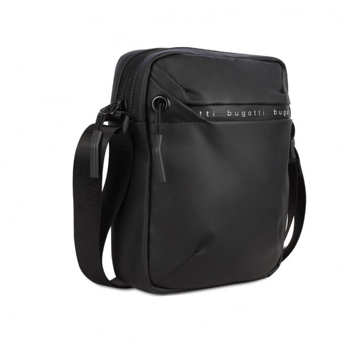 Bugatti Borsa A Tracolla Piccola Uomo Donna, In Nylon, Leggera, Nera