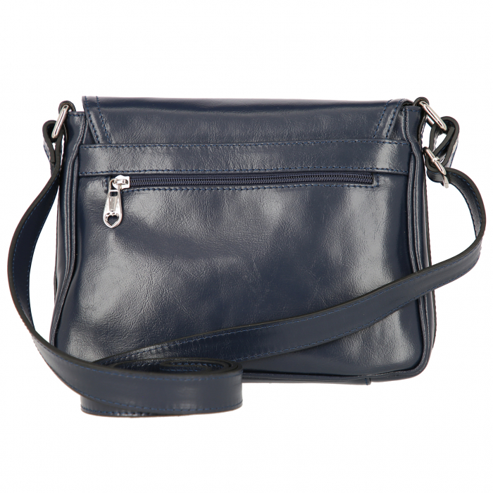 Geanta dama din piele naturala, model 127, de umar si crossbody, Bleumarin [3]
