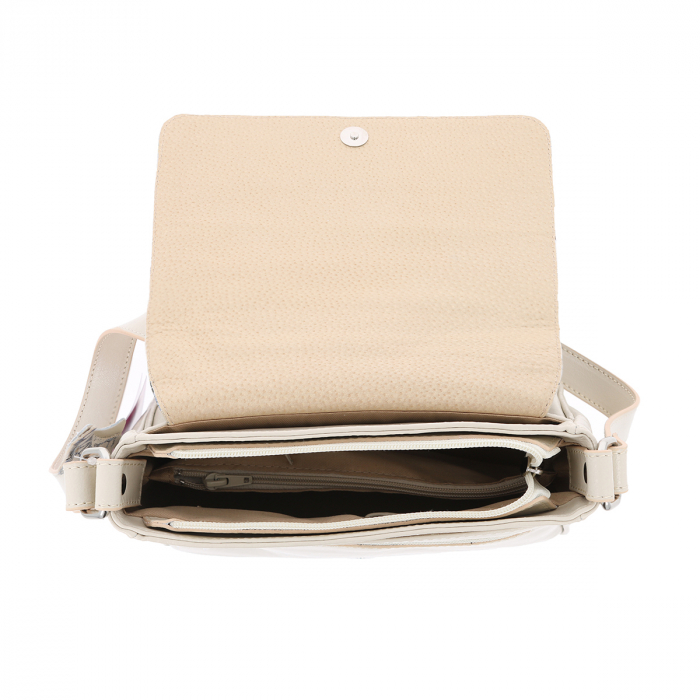 Geanta dama din piele naturala, model 127, de umar si crossbody, Bej [7]