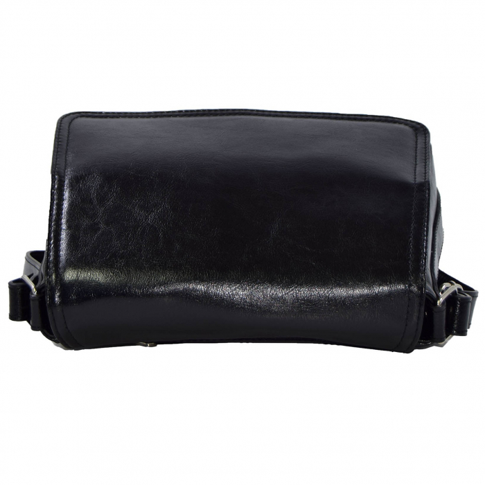 Geanta dama din piele naturala, model 127, de umar si crossbody, Negru [6]