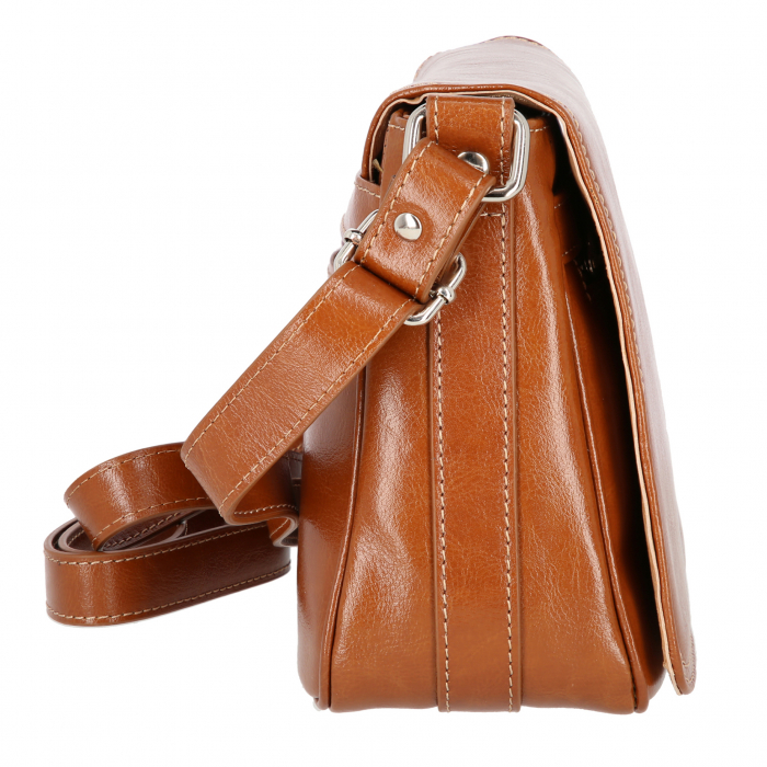 Geanta dama din piele naturala, model 127, de umar si crossbody, Maro tabac [6]