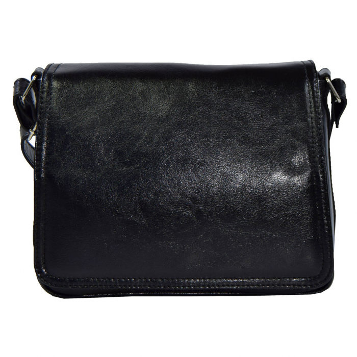 Geanta dama din piele naturala, model 127, de umar si crossbody, Negru [3]