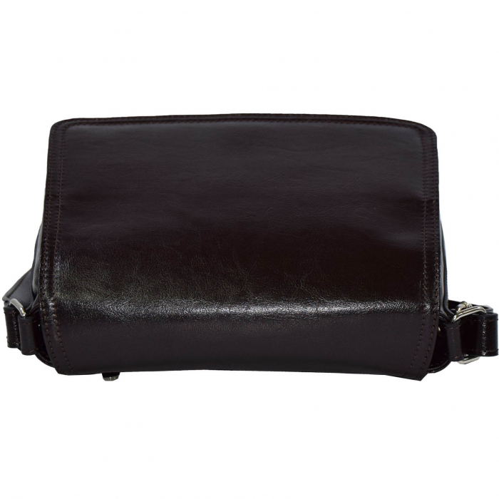 Geanta dama din piele naturala, model 127, de umar si crossbody, Maro inchis [5]