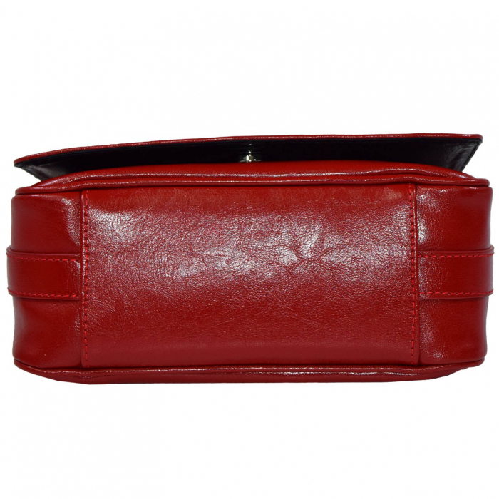 Geanta dama din piele naturala, model 127, de umar si crossbody, Rosu [8]