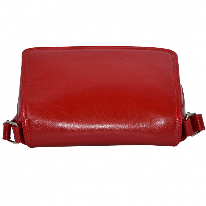 Geanta dama din piele naturala, model 127, de umar si crossbody, Rosu [7]