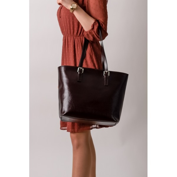 Geanta dama din piele naturala, model 197, de umar, Bordo [6]