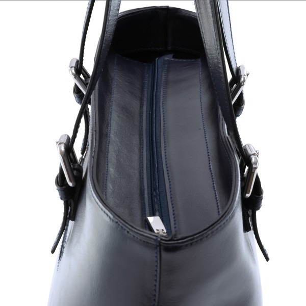 Geanta dama din piele naturala, model 197, de umar, Bleumarin [3]