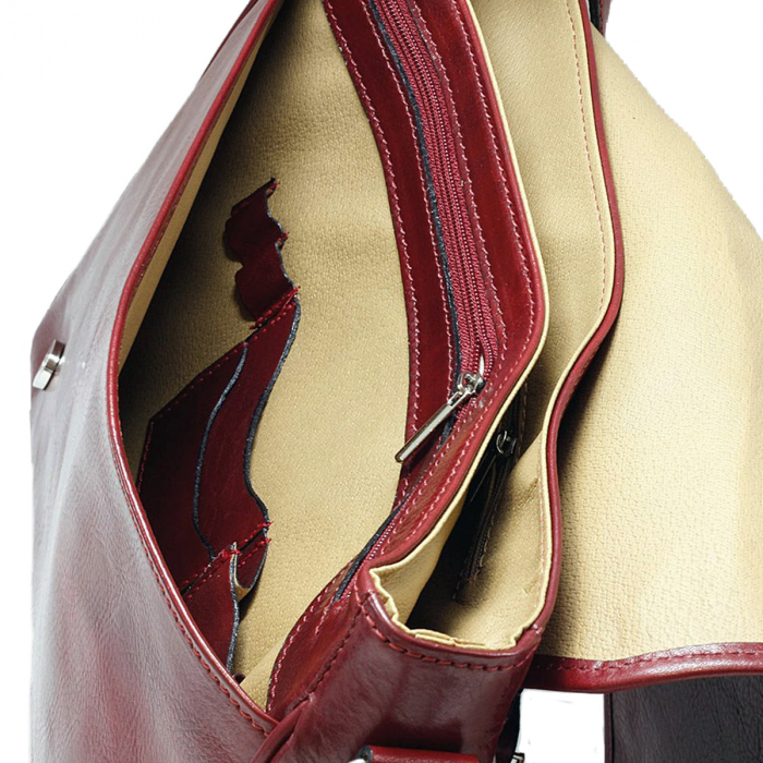 Geanta de umar din piele vachetta bordo unisex S5544 [3]