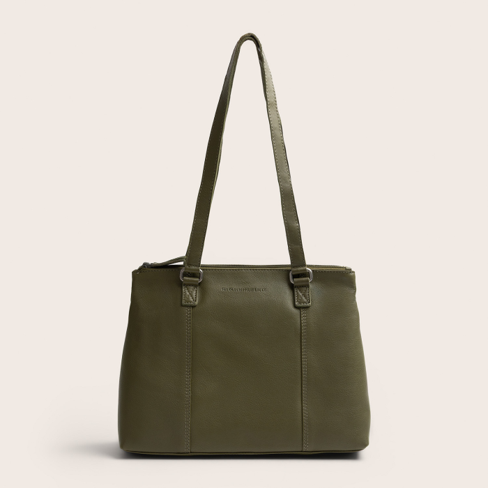 Geanta de umar Marvos din piele naturala, The Chesterfield Brand - Verde olive [2]