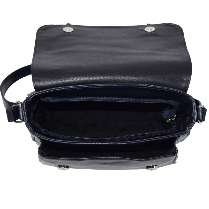 Geanta dama din piele naturala, model 208, crossbody, Bleumarin [7]